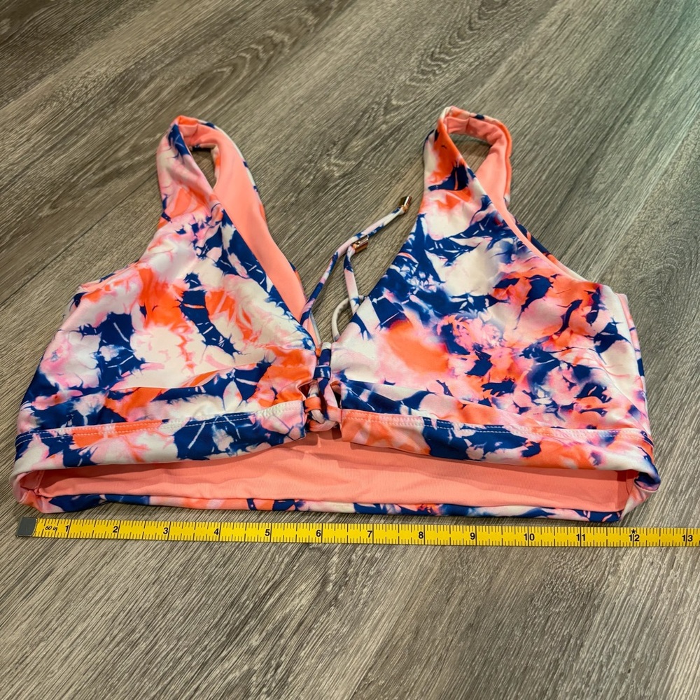 Maaji Allure Longoine Reversable Coral and Navy Bikini Top Size L - Picture 5 of 5